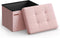 SONGMICS MAZIE Collection - Small Folding Storage Ottoman, Foot Rest Stool, 12.2