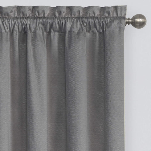 ECLIPSE Canova Blackout Thermaback Window Valance Curtains, 42 in x 21 in, Charcoal