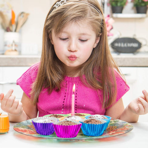 Sumind 400 Pieces Mini Foil Cupcake Liners - Metallic Baking Cups for Holiday Muffins and Cupcakes