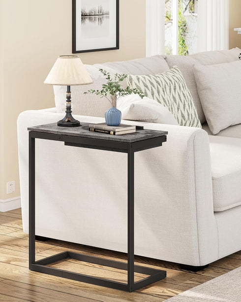 TB01BY089 TUTOTAK C Shaped End Table, Large Side Table with Storage Bag, TV Tray Under Couch Table for Livingroom