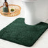 MIULEE U Shaped Toilet Rugs, Absorbent Microfiber Contour Bath Mats, 20'' x 20'', Dark Green