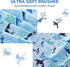 4 Set Sets Viviland Pieces Boys Blue Ocean Full Sheet - Soft Microfiber Fitted Flat Sheets & Pillowcases - Blue Ocean