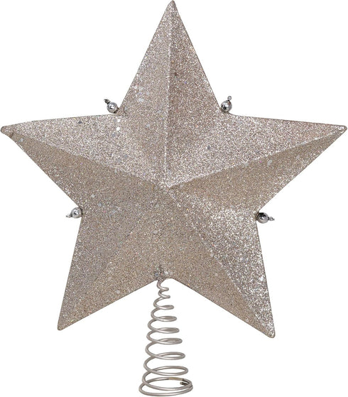 13.5-inch Star Treetop with Ivory Pearls and Platinum Glass Glitter by Kurt Adler