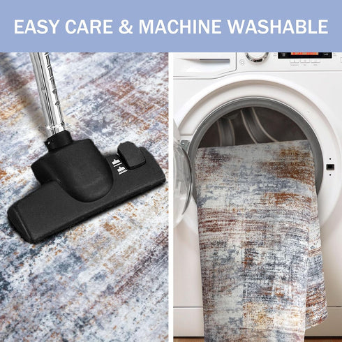 IOHOUZE Small Abstract Area Rug 2x3 Ft, Washable Door Mat with Rubber Backing, Soft Non Slip Rug for Kitchen