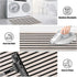 LEEVAN Black and White Striped Rug Doormat 24"x35", Washable Cotton Hand Woven for Entryway