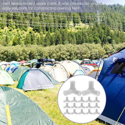Yardwe 20pcs Tent Joint Canopy Fittings for Parties, Canopy Center Connector, Plastic White Awning