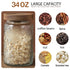 Yiluokuang 34 OZ Set Counter Airtight Glass Storage Jar with Bamboo Lid - Vintage Glass Jar Vintage Food Containers