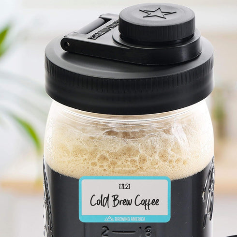 Mason Jar Lids Wide Mouth Plastic 4 Pack - USA Made Flip Cap Screw Top Pour Spout Drink Hole - Black