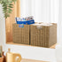 Vagusicc Wicker Storage Basket, Set of 2 Hand-Woven Baskets with Handles, 9 inch Foldable Cube Storage Bins for Pantry