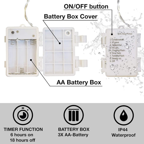 Cobus CozyHome 20 outdoor battery operated lights + remote | battery lights | LED string lights outdoor led string