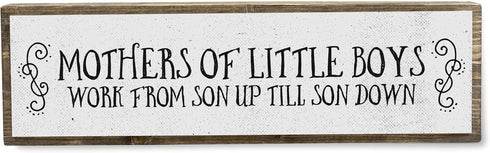 Mom Wood Signs - Medium Wood And Metal for Mothers Of Little Boys