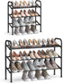 SONGMICS Expandable Shoe Rack, 3 Tier Shoe Rack Shelf, Adjustable Shoe Organizer