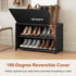 3 12 Closet, Shoe Rack, Tier Shoe Storage Cabinet with Door Pair Plastic Shoe Shelves Organizer for Entryway, Hallway