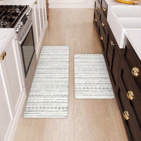 Ailsan 2 Anti Fatigue Mats for Kitchen Floor,Coshioned Kitchen Mats for Floor Piece,Boho Kitchen Mat Rug