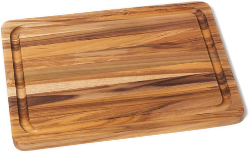 Lipper International 7215 Teak Wood Edge Grain Kitchen Cutting and Serving Board, Small, 12" x 9"