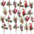 WILLBOND 24 Pcs Artificial Christmas Tree Picks Red Berry Pine Picks Spray