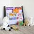 4-Tier Humble Crew Kids Bookshelf, Espresso Wood/White - Premium Book Shelf for Kids Rooms with Four Deep Pockets
