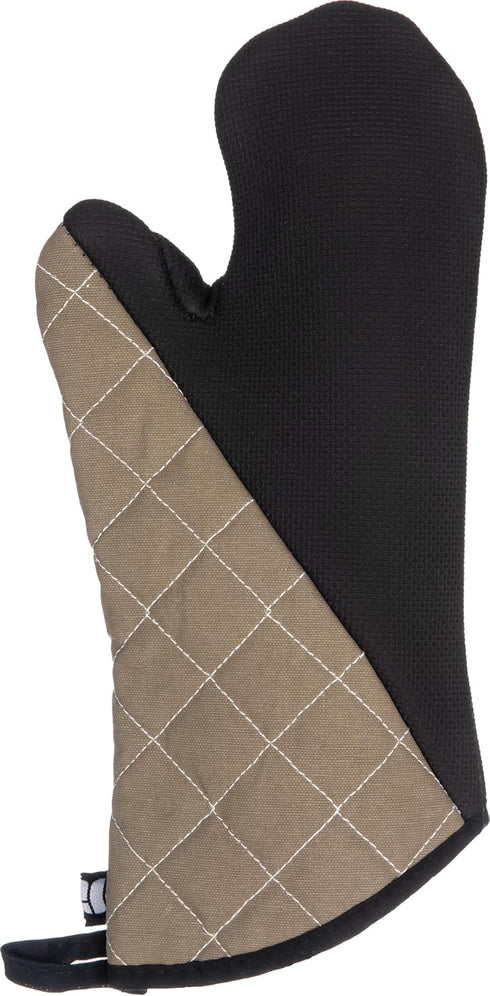 Carlisle FoodService Products 810CM15 San Jamar Textured Neoprene Bestgrip Oven Mitt with Magnet, 15" Length, Tan/Brown