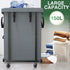 40 Gal(150L) High Grade Large Laundry Basket with Wheels, Rolling Laundry Hamper, Laundry Cart with Metal Frame