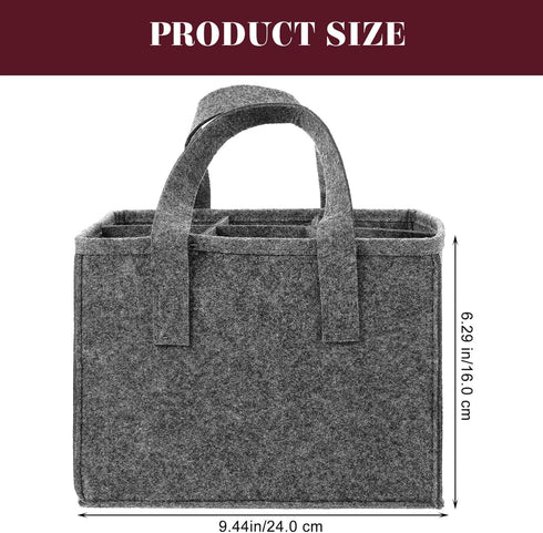 6 Bottle Wine Carrier Tote, Reusable Grocery Bags for Travel, Camping, Picnic, Grey