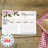 Vintage Floral Favorite Recipe Cards / 50 Pack Double Sided Cooking Ingredients Note Cards / 4" x 6"