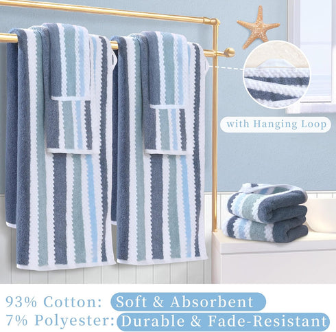 6 Pack 13"x13" Set, Waffle Washcloths for Bathroom, Wash Cloths - Cotton & Polyester | Quick Dry | Thick | Absorb