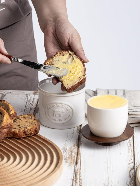 Countertop, Ceramic Butter Dish With Lid, Butter Crock for French Butter Keeper Holder for Spreadable Butter, Cream