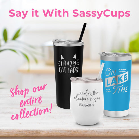 SassyCups 20 oz Vacuum Insulated Stainless Steel Tumbler with Dog Paw Print, Includes Straw and Lid