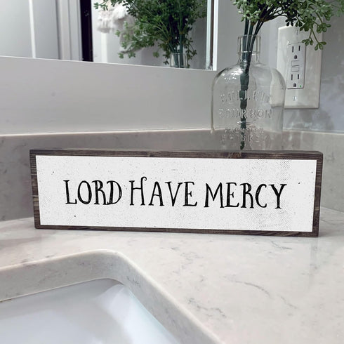 Wood & Metal Southern Sign, Weatherproof Indoor Outdoor Wall Decor, Rustic Charm with "Lord Have Mercy"