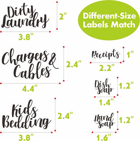 Hebayy 318 PCS Laundry Room & Linen Closet Organization Labels - Water/Oil Resistant Stickers for Home Office, Bathroom
