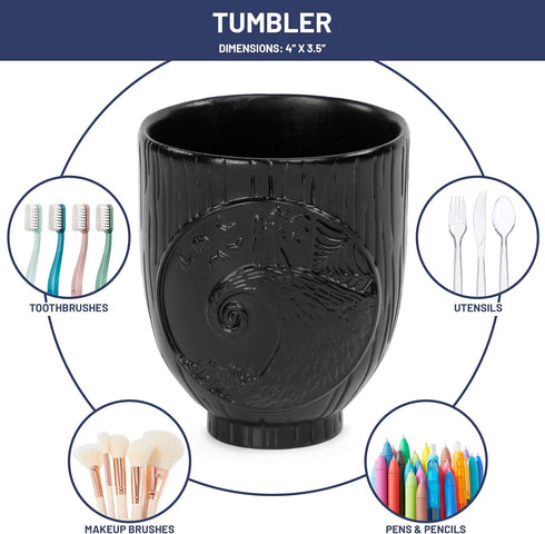 Jay Franco Disney Nightmare Before Christmas Tumbler - Black Resin Toothbrush/Pen Holder Features Jack & Sally