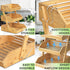 Bamboo Fruit Basket 3-Tier - Premium Produce Basket for Kitchen with 2 Hangers, Durable & Easy to Assemble Fruit Stand