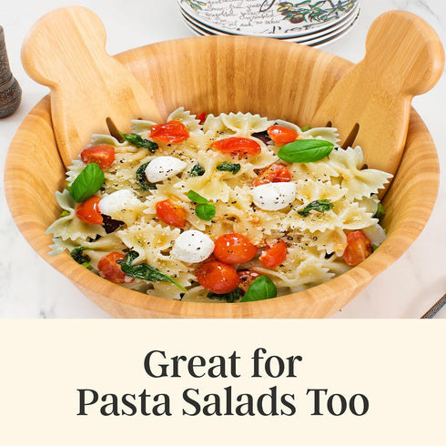 Totally Bamboo Salad Hands, Bamboo Serving Utensils for Tossing & Serving