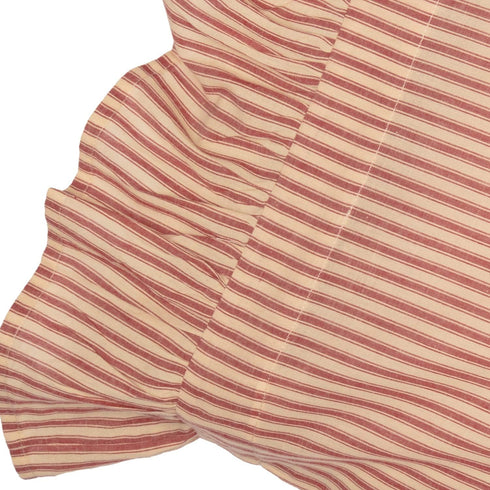 VHC Brands Sawyer Mill Ticking Striped Cotton Farmhouse Standard Pillowcase Set, 21x30, Red Country