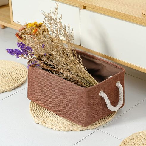 Closet 1 Pack, 13.8L9.8W6.7H) TheWarmHome Fabric Storage Basket for Home, Shelf, - Canvas Bin for Dog Toys and Baby