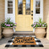 KIMODE Buffalo Plaid Front Door Mat, 24"x35", Black and White Checkered Cotton Woven Rug