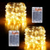 YPHSOL 16.4ft 50LED 2 Pack) Fairy Lights Battery Operated String Lights Flashing and Constant Light Waterproof Silver