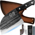 XYJ 6 Inch Serbian Chef Knife with Sheath, Handmade Forged Outdoor Kitchen Butcher Knife