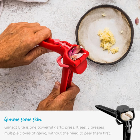 Dreamfarm Garject Lite 2-In-1 Garlic Peeler, Garlic Press & Mincer, Nylon - Red