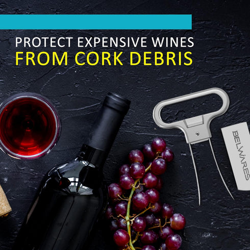 Ah So Wine Opener - Two Prong Cork Puller with 2 Wine Stoppers for Wine Bottles - Stainless Steel Ideal for Removing
