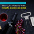 Ah So Wine Opener - Two Prong Cork Puller with 2 Wine Stoppers for Wine Bottles - Stainless Steel Ideal for Removing
