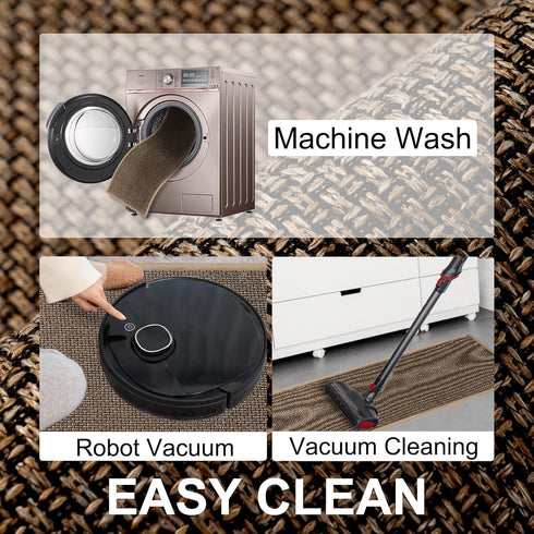 Kitchen Mat 1 PCS, Cushioned Non Slip Rugs for Kitchen Floor, Absorbent Runner Mats for Home, Office (Brown, 17.3"x47")