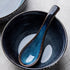 Japanese Ramen Soup Spoons Set of 5, Asian Blue Ceramic Soup Spoons for Pho, Dessert, Noodle