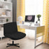 Armless Chair Slipcover - Waterproof Criss Cross Stretchable Cover for Mid Back Accent Chair (Black)