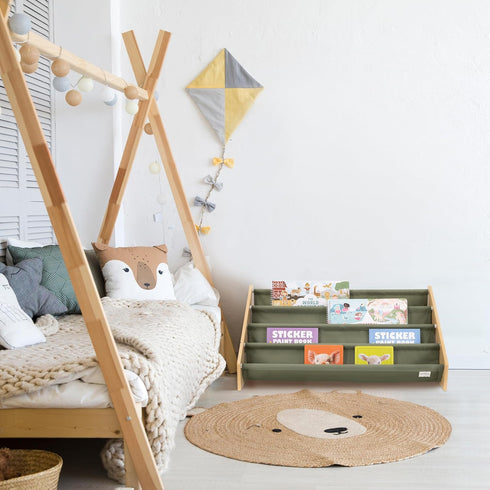 ZICOTO Decorative Wooden Bookshelf for Kids Rooms - Keeps Plenty of Books Neatly Organized & Within Reach for Toddlers