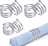 Metal Spiral Napkin Rings, Round Serviette Holder Buckles for Dinner, Holiday Parties, Set of 6 (Silver)