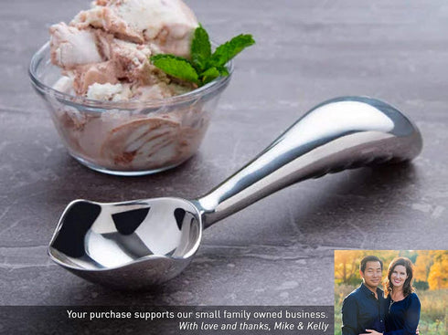 Midnight Scoop - Ergonomic Stainless Steel Ice Cream Scoop | Heavy-Duty, Easy-to-Use, and Dishwasher-Safe |
