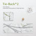 FMFUNCTEX Green White Sheer French Door Curtains 40 Inches Long, 50 Inches Wide, 1 Panel with Tieback, Branch Tree Print