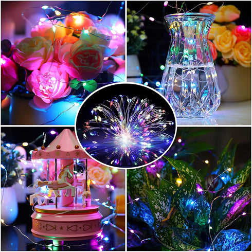 24 Pack 7ft 20 3 ZGWJ Fairy Lights Battery Operated, Mini LED Fairy String Lights Silver Wire Modes for DIY, Parties