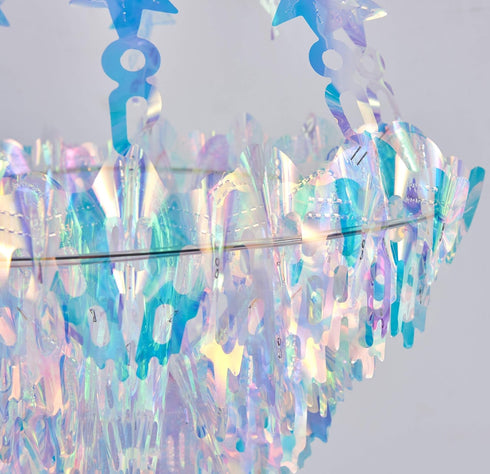 Frozen Hanging Decorations Iridescent Chandelier Shaped Foil Ceiling Hanging Ornament for Bridal Shower Wedding